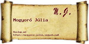 Mogyoró Júlia névjegykártya