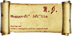 Mogyoró Júlia névjegykártya